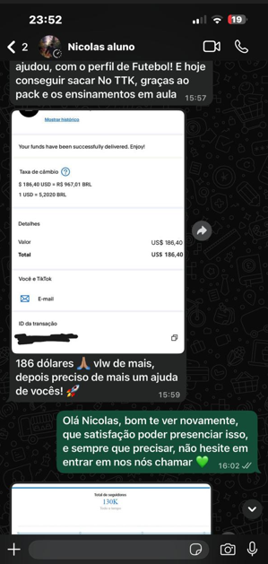 Resultado de aluno 3